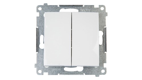 Simon 54 Przycisk podwójny, szybkozłącza, biały DP2.01/11