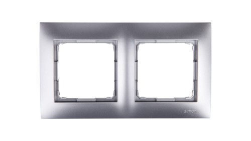 Simon 54 Premium Ramka podwójna srebrny mat /do karton-gips/ DRK2/43