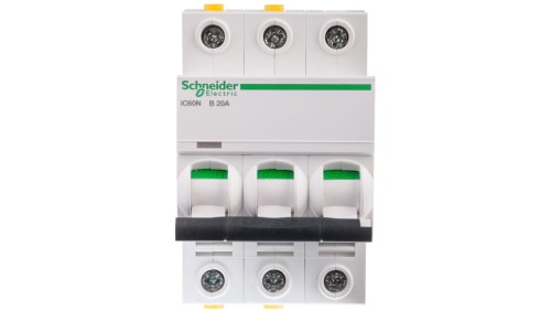 Wyłącznik nadprądowy 3P B 20A 6kA AC iC60N-B20-3 A9F03320