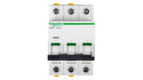 Wyłącznik nadprądowy 3P C 63A 6kA AC iC60N-C63-3 A9F04363