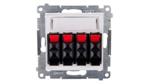 Simon 54 Gniazdo głośnikowe poczwórne białe DGL34.01/11