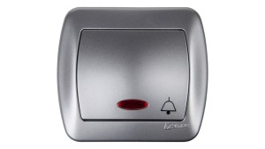 Simon Akord Przycisk /dzwonek/ z podświetleniem aluminium metalizowane AD1L/26