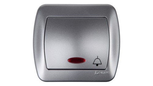 Simon Akord Przycisk /dzwonek/ z podświetleniem aluminium metalizowane AD1L/26
