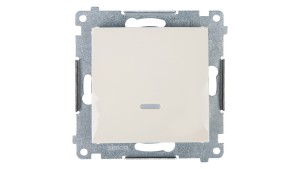 Simon 54 Przycisk pojedynczy, szybkozłącza, kremowy DP1L.01/41