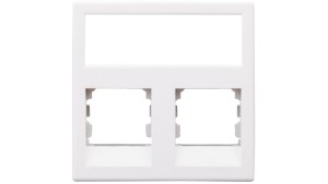 Simon Connect Płytka K45 gniazda teleinformatycznego podwójnego 2xRJ płaska czysta biel KB076/9
