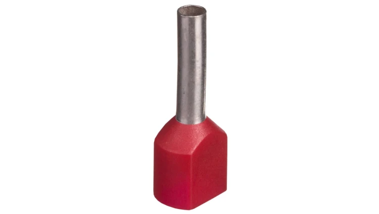 Końcówka tulejkowa izolowana TID 2x1mm2/10mm czerwona cynowana TID2x1L10 /100szt./