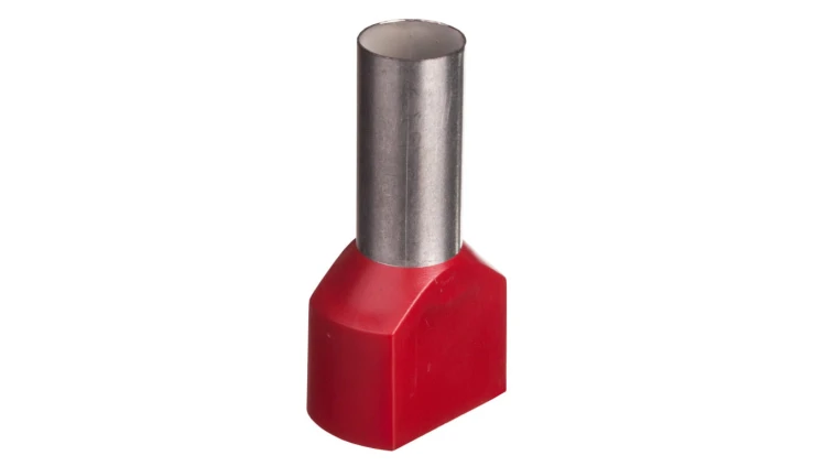Końcówka tulejkowa izolowana TID 2x10mm2/14mm czerwona cynowana TID2x10L14 /100szt./