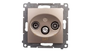 Simon 54 Gniazdo antenowe RD/TV/SAT końcowe złoty mat DASK.01/44