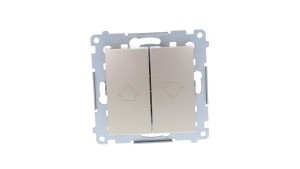 Simon 54 Przycisk żaluzjowy z blokadą elektryczną, szybkozłącza, złoty mat DZP1.01/44