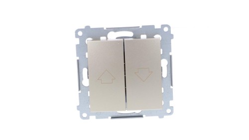 Simon 54 Przycisk żaluzjowy z blokadą elektryczną, szybkozłącza, złoty mat DZP1.01/44