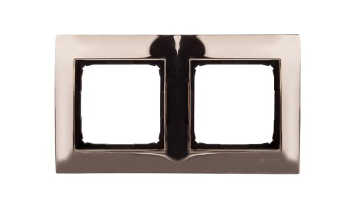 Simon 54 Premium Ramka podwójna metalowa złoto DR2/66