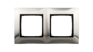 Simon 54 Premium Ramka podwójna metalowa inox DR2/61