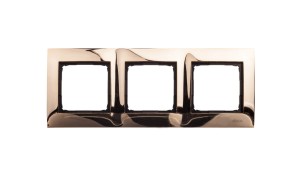 Simon 54 Premium Ramka potrójna metalowa złoto DR3/66