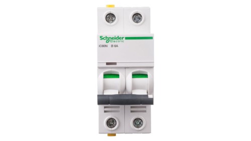 Wyłącznik nadprądowy 2P B 6A 6kA AC iC60N-B6-2 A9F03206