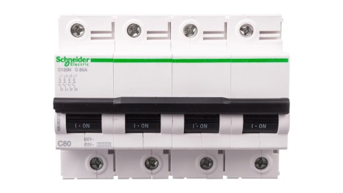 Wyłącznik nadprądowy 4P C 80A 6kA AC iC120N A9N18372