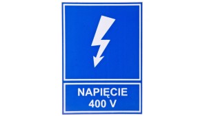Tabliczka /znak informacyjny/ TZI 52X74S NAP.400V E04TZ-01041110900 /10szt./