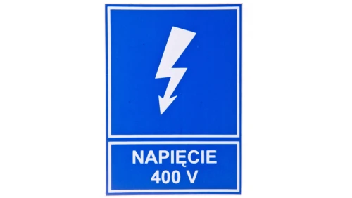 Tabliczka /znak informacyjny/ TZI 52X74S NAP.400V E04TZ-01041110900 /10szt./