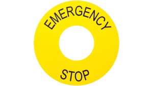 Tabliczka opisowa żółta okrągła fi60mm /EMERGENCY STOP/ ZB2BY9330