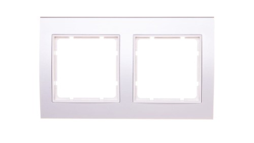 Berker B.3 Ramka podwójna aluminium /biały 10123904