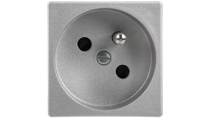 Simon Connect Gniazdo K45 pojeyńcze z/u 16A IP20, szybkozłącza, anodyzowane aluminium K22/8