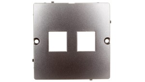 Simon Basic Pokrywa gniazda teleinformatycznego 2xRJ Keystone płaska stal inox BMGK1P/21