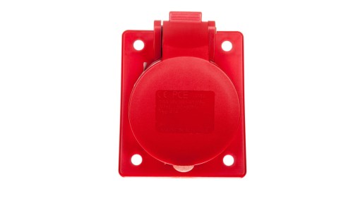 Gniazdo tablicowe skośne 16A 4P 400V /70x85/ czerwone IP44 TWIST 414-6