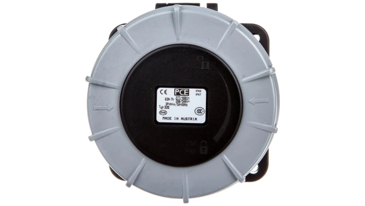 Gniazdo tablicowe 63A 5P 500V /100x100/ czarne IP67 POWER TWIST 335-7