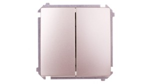 Simon Basic Przycisk podwójny zwierny, szybkozłącza, satyna metalizowana BMP2.01/29