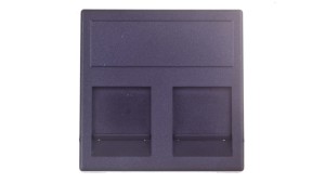 Simon Connect Plytka K45 gniazda teleinformatycznego podwójnego 2xRJ płaska z przesłoną szary grafit KB76/14