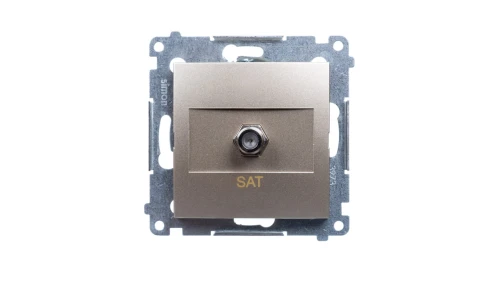 Simon 54 Gniazdo antenowe pojedyncze SAT złoty mat DASF1.01/44