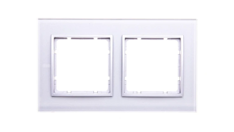 Berker/B.7 Glas Ramka podwójna szkło pozioma szklana aluminium złoty 10126414