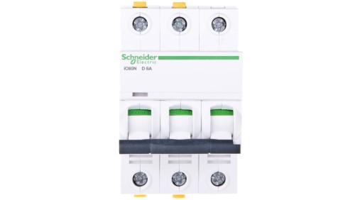 Wyłącznik nadprądowy 3P D 6A 6kA AC iC60N-D6-3 A9F05306