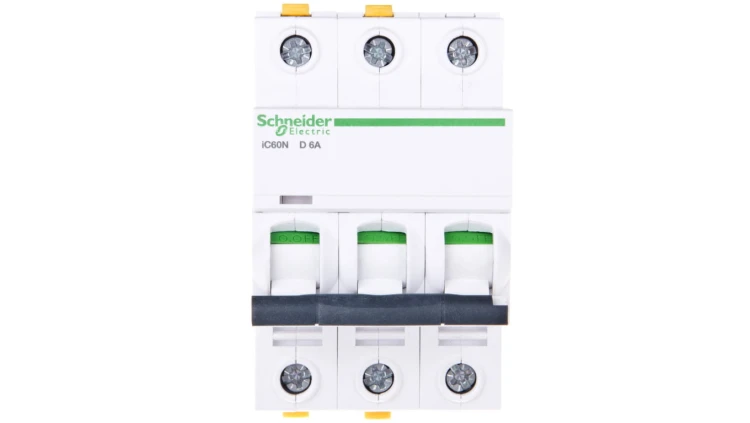Wyłącznik nadprądowy 3P D 6A 6kA AC iC60N-D6-3 A9F05306