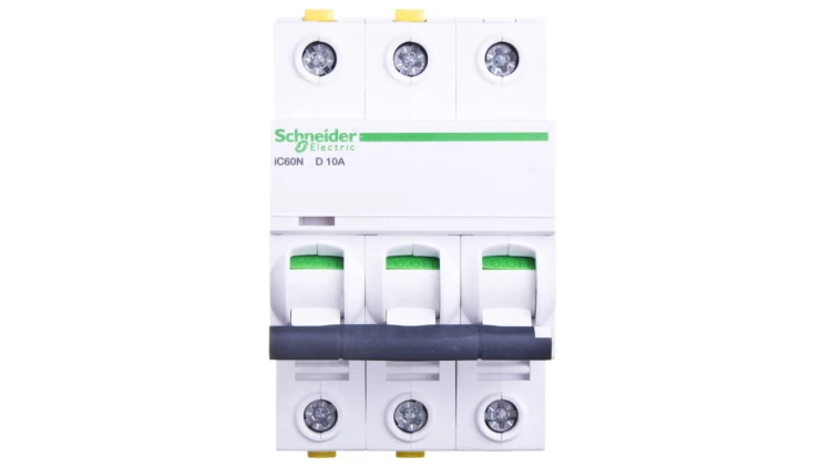 Wyłącznik nadprądowy 3P D 10A 6kA AC iC60N-D10-3 A9F05310