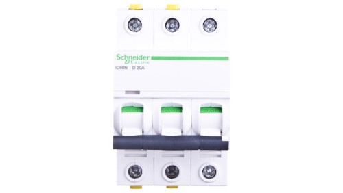 Wyłącznik nadprądowy 3P D 20A 6kA AC iC60N-D20-3 A9F05320