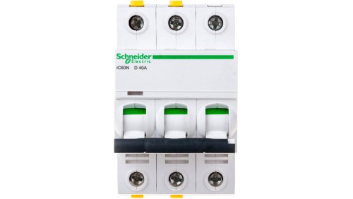 Wyłącznik nadprądowy 3P D 40A 6kA AC iC60N-D40-3 A9F05340