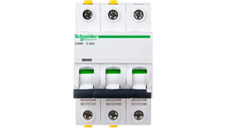 Wyłącznik nadprądowy 3P D 40A 6kA AC iC60N-D40-3 A9F05340