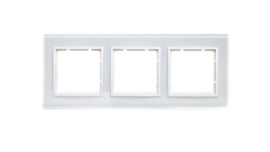 Ramka 3x śnieżnobiały szkło Pionowy 10136909