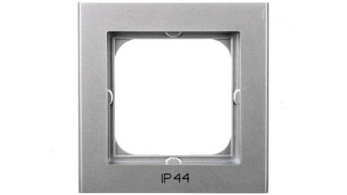 SONATA Ramka pojedyncza do łączników IP44 srebro mat RH-1R/38