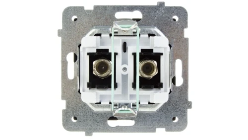 SONATA Gniazdo antenowe podwójne typu F czarny metalik GPA-2RF/m/33