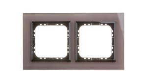 SONATA Ramka podwójna szare szkło / czarna R-2RGC/41/25