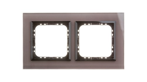 SONATA Ramka podwójna szare szkło / czarna R-2RGC/41/25