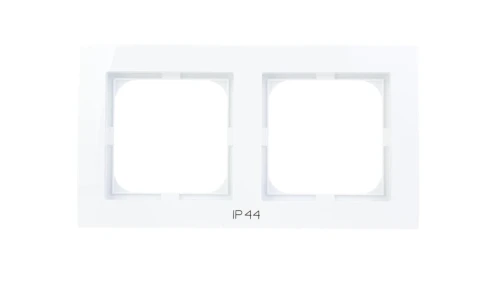 AS Ramka podwójna do łączników IP44 biała RH-2G/00