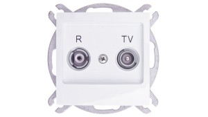 IMPRESJA Gniazdo antenowe RTV przelotowe 14dB białe GPA-14YP/m/00