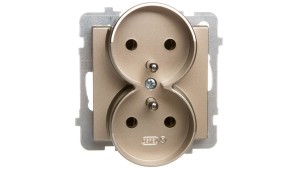 SONATA Gniazdo podwójne z/u szampański złoty GP-2RRZ/m/39