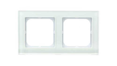 SONATA Ramka podwójna białe szkło R-2RG/31