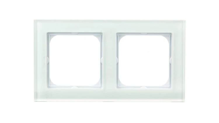 SONATA Ramka podwójna białe szkło R-2RG/31