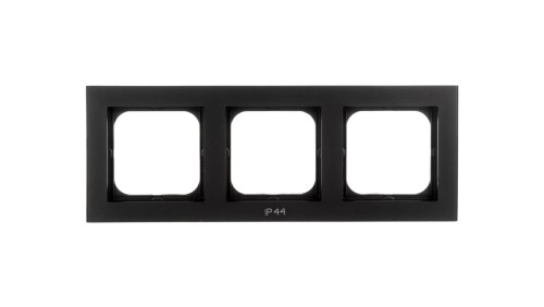 SONATA Ramka potrójna do łączników IP44 czarny metalik RH-3R/33