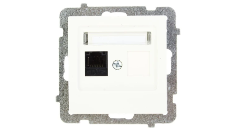 AS Gniazdo komputerowe pojedyncze RJ45 kat.5e MMC ecru GPK-1G/K/m/27