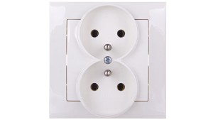 IMPRESJA Gniazdo podwójne z/u ecru GP-2YZ/27